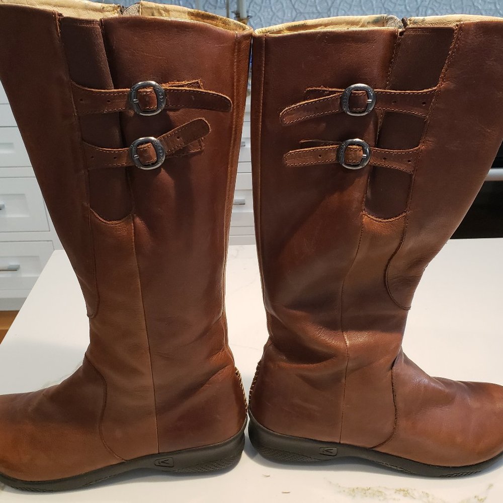 KEEN Brown Baby Bern Leather Tall Riding Boots